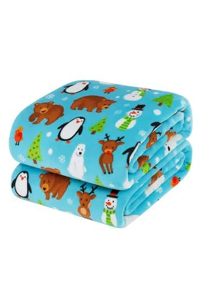 Luxury Home Holiday Pals Plush Throw Blanket In Multi
