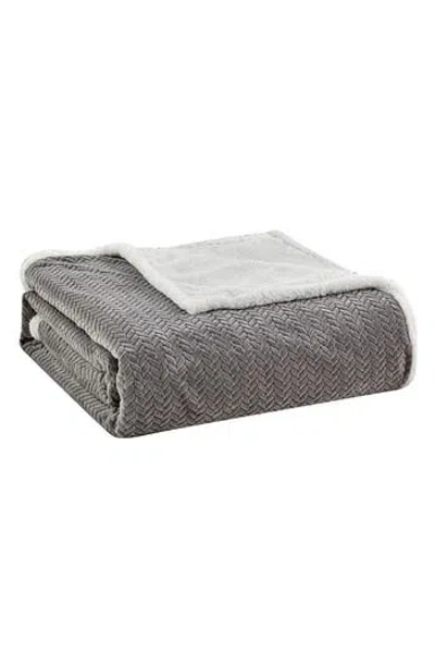 Luxury Home Jacquard Braided Throw Blanket In Gray