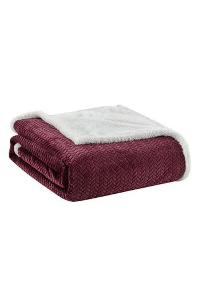Luxury Home Jacquard Braided Throw Blanket In Purple