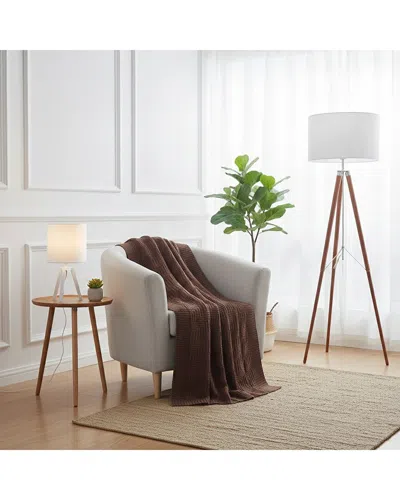 Luxury Home Knit Throw Blanket In Brown