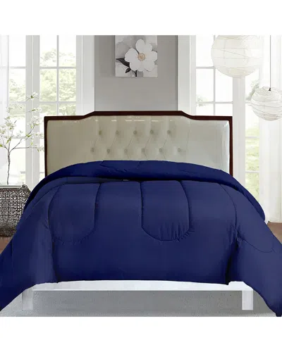 Luxury Home Microfiber Comforter Set With Pillow Shams In Blue