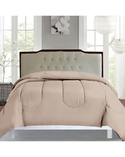 Luxury Home Microfiber Comforter Set With Pillow Shams In Brown