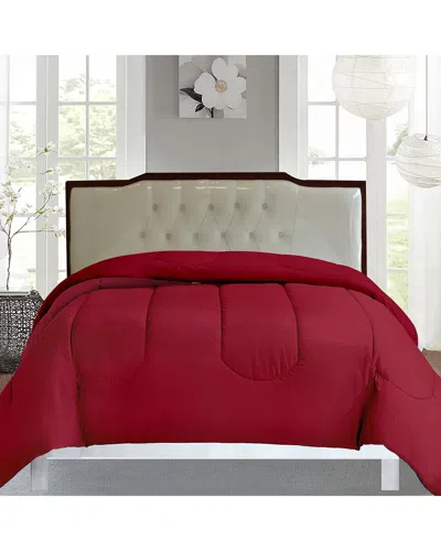 Luxury Home Microfiber Comforter Set With Pillow Shams In Red
