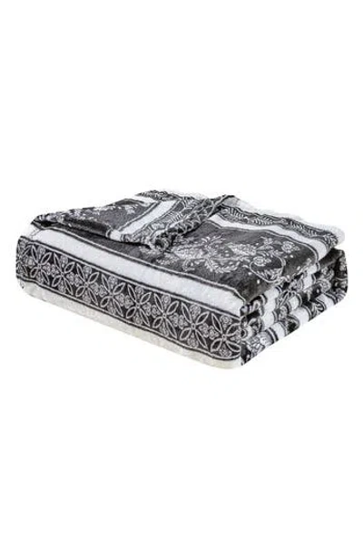 Luxury Home Odelia Floral Stripe Plush Throw Blanket In Multi