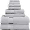 Luxury Home Organic Cotton Bath Towels Set In Silver