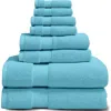 Luxury Home Organic Cotton Bath Towels Set In Sky Blue
