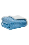 Luxury Home Plush Reversible Plain Weave Corduroy Faux Shearling Throw Blanket