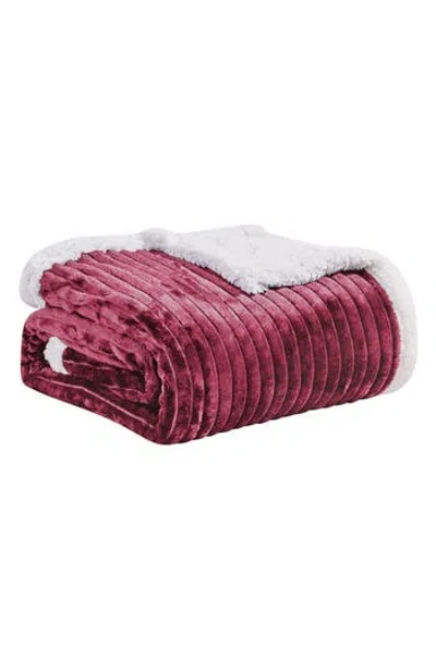 Luxury Home Plush Reversible Plain Weave Corduroy Faux Shearling Throw Blanket