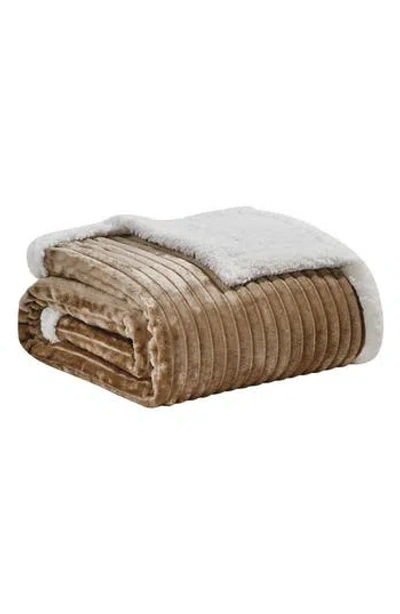 Luxury Home Plush Reversible Plain Weave Corduroy Faux Shearling Throw Blanket