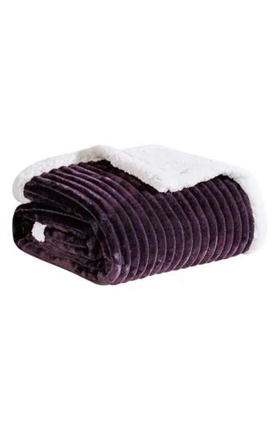 Luxury Home Plush Reversible Plain Weave Corduroy Faux Shearling Throw Blanket