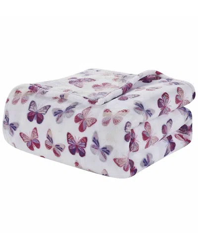 Luxury Home Printed Microfiber Bed Blanket In White