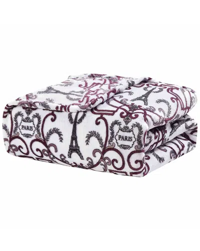 Luxury Home Printed Microfiber Bed Blanket In White