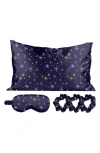 Luxury Home Satin 5-piece Sleep Set In Black