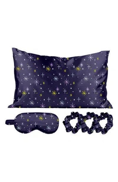 Luxury Home Satin 5-piece Sleep Set In Black