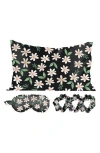 Luxury Home Satin Sleep 5-piece Set In Flower