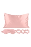 Luxury Home Satin Sleep 5-piece Set In Pink