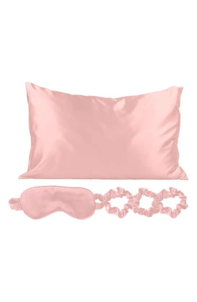 Luxury Home Satin Sleep 5-piece Set In Pink