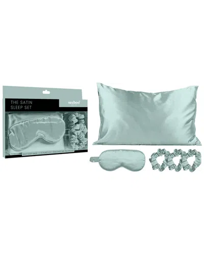 Luxury Home Silky Satin Pillowcase Set In Blue