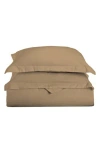 Luxury Home Solid Beige Microfiber Duvet Cover Set