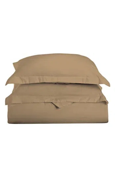 Luxury Home Solid Beige Microfiber Duvet Cover Set In Sand