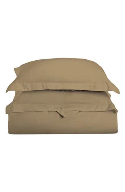 Luxury Home Solid Khaki Microfiber Duvet Cover Set In Brown