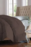 Luxury Home Solid White Microfiber Comforter In Brown