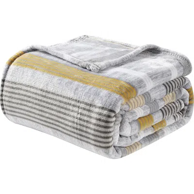 Luxury Home Stripe Fleece Throw Blanket