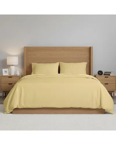 Luxury Home Super Soft Solid Duvet Cover Set In Yellow