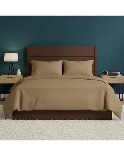 Luxury Home Super Soft Solid Duvet Cover Set In Brown