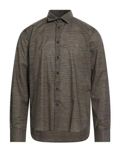 Luxury Man Shirt Khaki Size 3xl Cotton In Gray