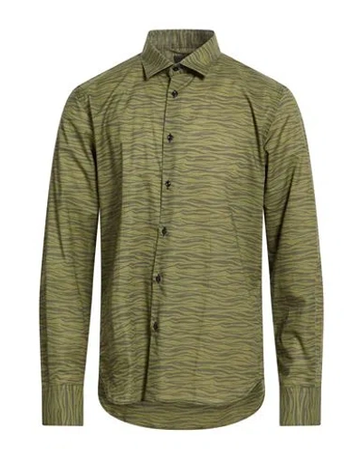 Luxury Man Shirt Military Green Size Xxl Cotton