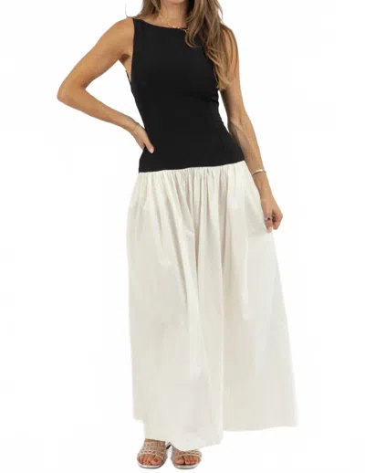 Luxxel Amina Contrast Dress In Black/white In Multi