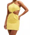 Luxxel Bow Cutout Mini Dress In Yellow In Yellow