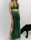 LUXXEL CABANA CHAIN MAXI DRESS IN OLIVE
