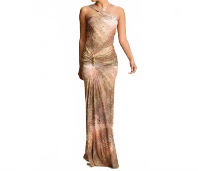 Luxxel Carolina Jersey Dress In Animal Instincts In Brown