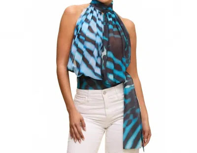 Luxxel Destiny Halter Top In Blue