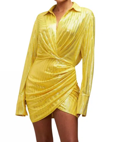 Luxxel Discoteca Shirt Dress In Yellow