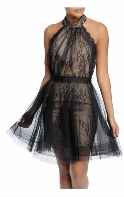 Luxxel Evelyn Mini Dress In Black And Nude