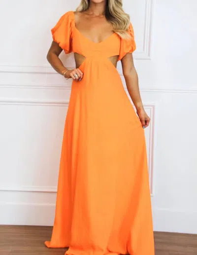 Luxxel Eyes On Paradise Cutout Maxi Dress In Orange