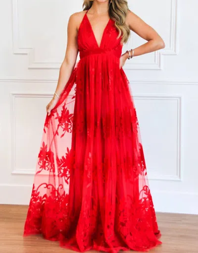 Luxxel Here Comes The Bride Maxi Dress In Red
