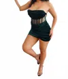 Luxxel Lana Velvet Corset Mini Dress In Emerald In Green