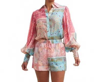 Luxxel Luxe Patchwork Shorts Set In Pink Multi