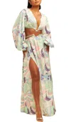 Luxxel Maxi Dress With Cutouts In Light Purple Multi In Multi
