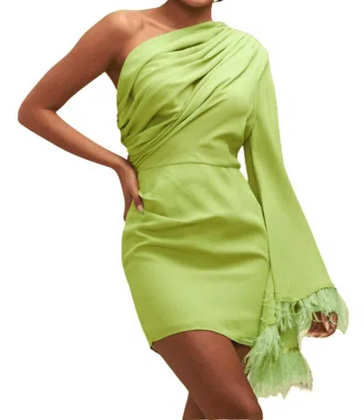 Luxxel One Shoulder Dress In Mint In Green