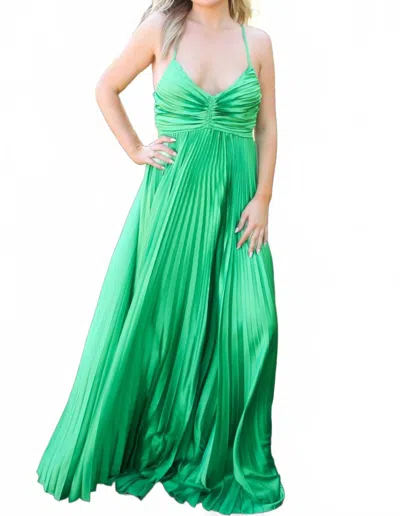 Luxxel Pretty In Pleats Maxi Dress In Kelly Green