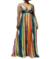 Luxxel Sleeveless Maxi Dress In Orange Multi In Orange