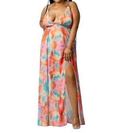 Luxxel Sleeveless Maxi Dress In Pink Multi