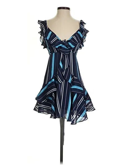 Pre-owned Luxxel Sleeveless Top Blue Plunge Neckline Tops