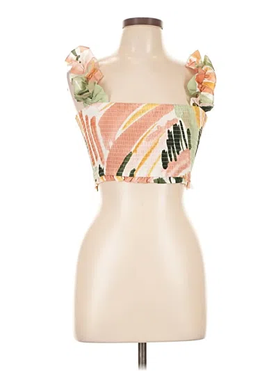 Pre-owned Luxxel Tube Top Orange Strapless Neckline Tops