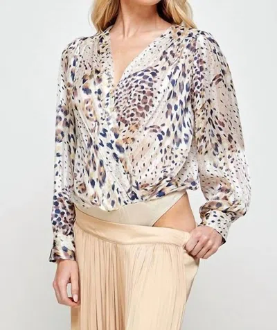 Luxy Usa Sheer Leopard Print Bodysuit In Brown